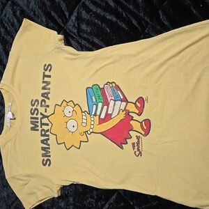 Mighty Fine Miss Smarty-Pants Lisa Simpsons Juniors Med Yellow Shirt